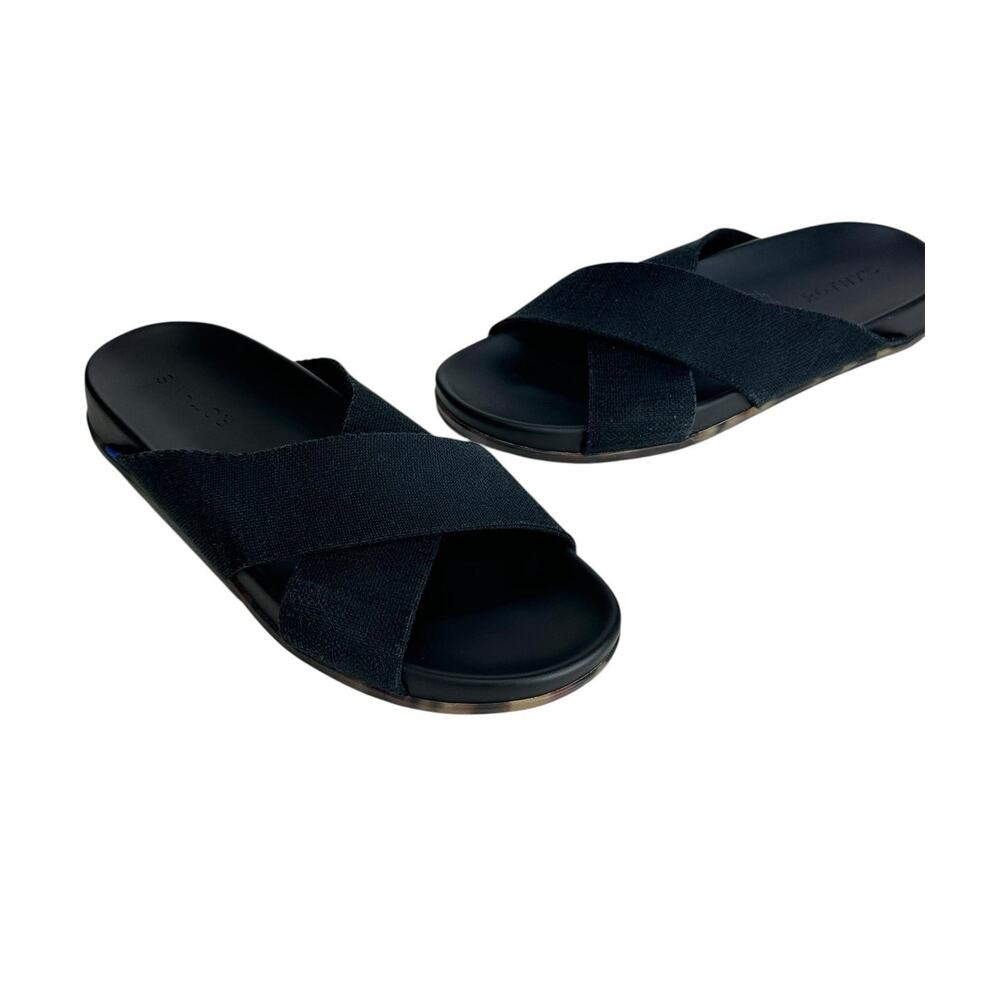 Rothy's The Weekend Slide Sandals Black Womens Size 9.5